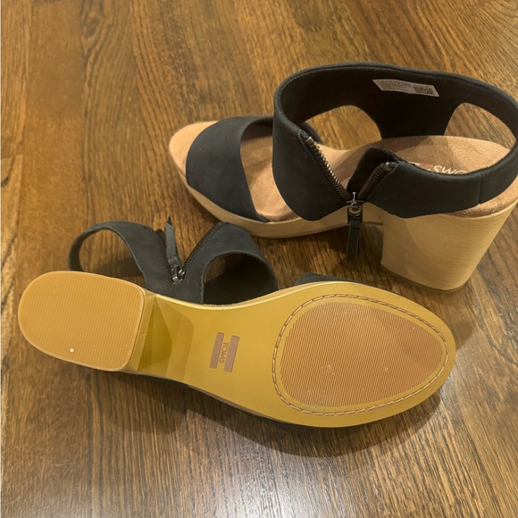 TOMS Majorca Platform Espadrilles Side Zip Size 9.5 EU 41 NEW - Picture 2 of 3